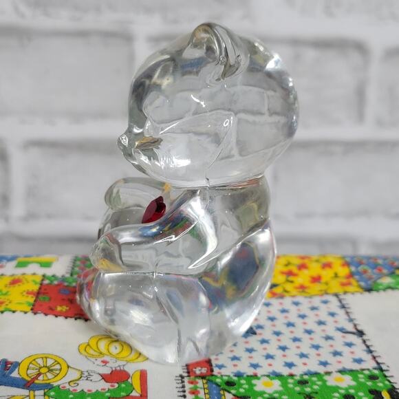 Fenton January July Birthstone Heart Glass Bear - Picture 4 of 6